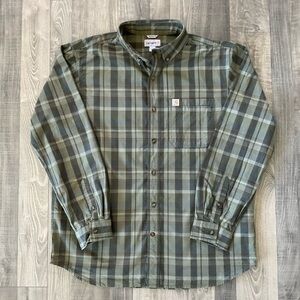 Carhartt Relaxed Fit Cotton Long Sleeve Plaid Shirt
104444 307
Men’s LARGE
Olive